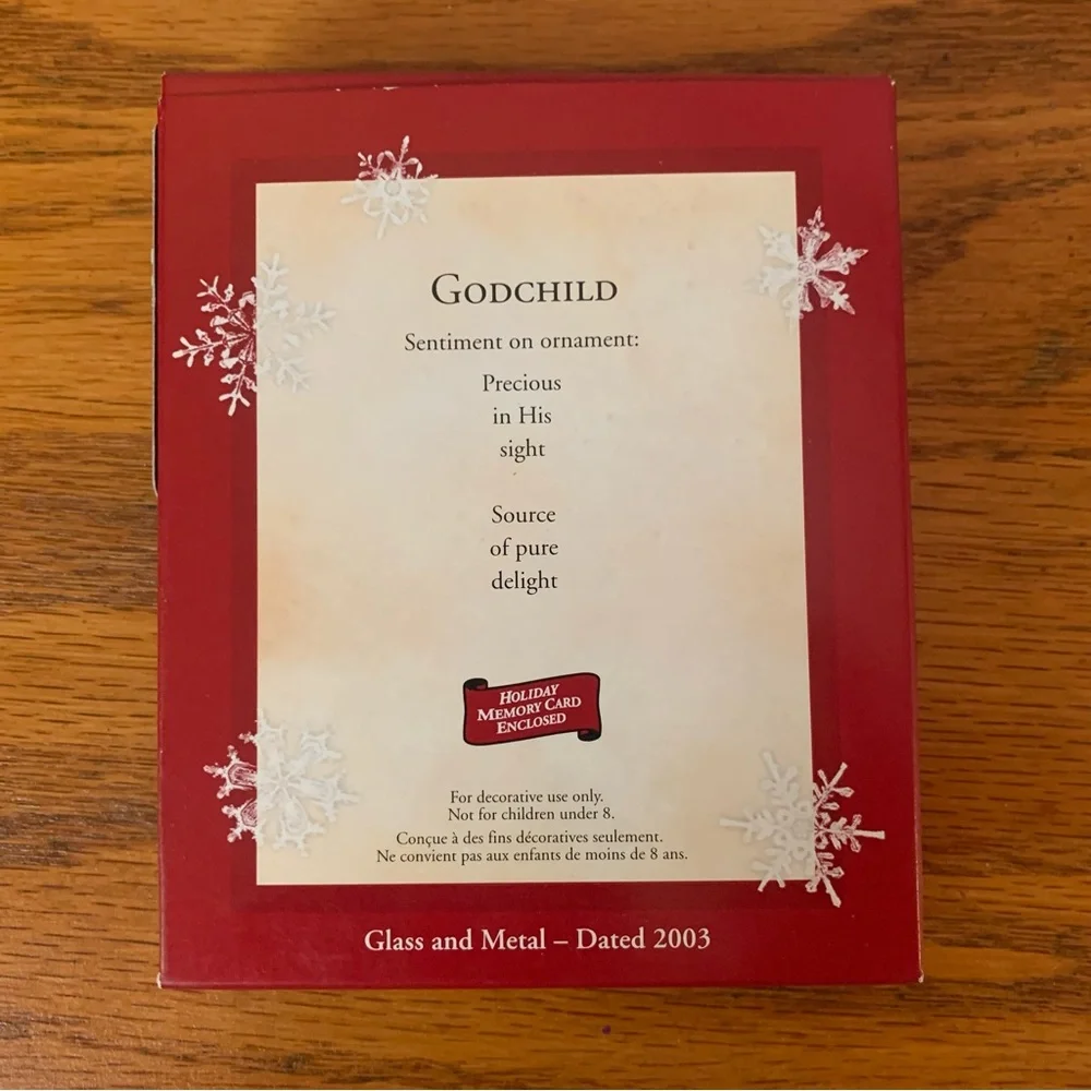 🎄3/15🎄Hallmark Keepsake Ornament “Godchild” 2003